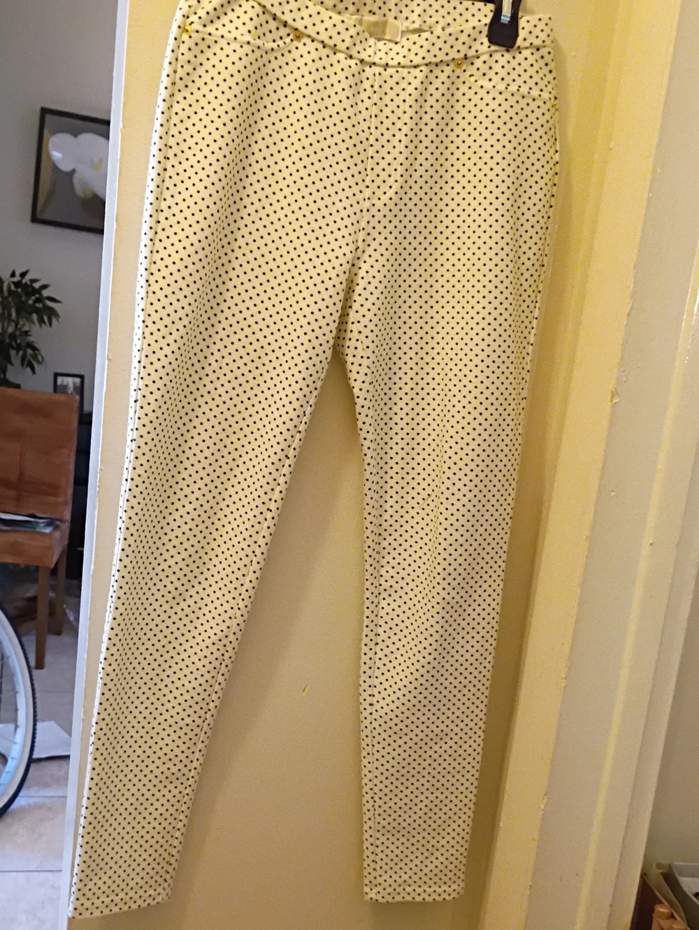 Michael Kors Cream Polka Dot Straight Leg Pants